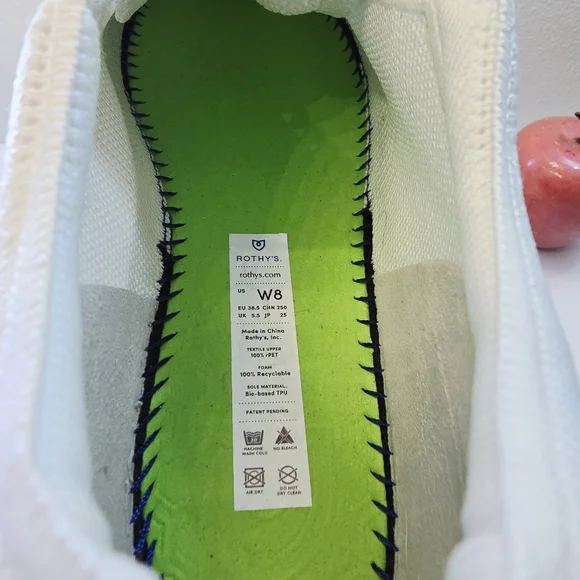 Rothy's The Lace Up Sneaker White Knit size 8